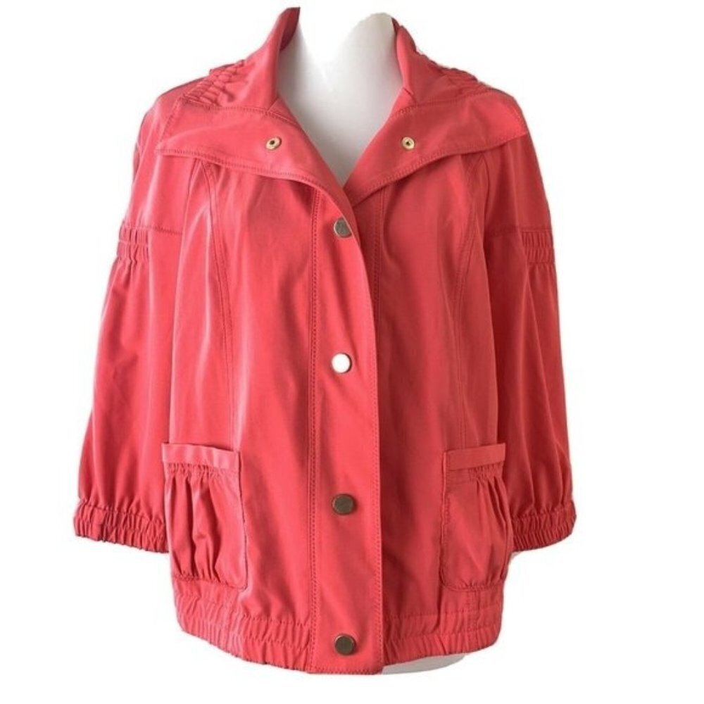 Zenergy by Chico's Coral Button Front Jacket